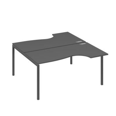 Рабочая станция DUE (2х160) столы эргономичные Классика антрацит премиум / металлокаркас антрацит А4 А2 185 АР