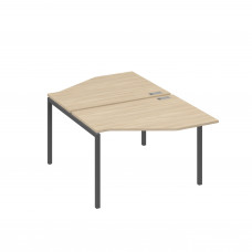 Рабочая станция каркас DUE (2х120) с эргономичными столами Техно дуб скандинавский / металлокаркас антрацит А4 А2 186 ДК