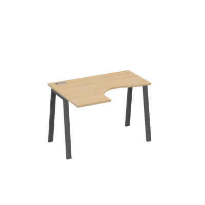 Стол левый "Классика" эргономичный металлокаркас TRE натуральный дуб / металлокаркас антрацит А4 А3 031 НД