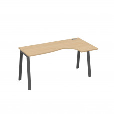 Стол на металлокаркасе TRE эргономичный "Классика" правый натуральный дуб / металлокаркас антрацит А4 А3 036 НД