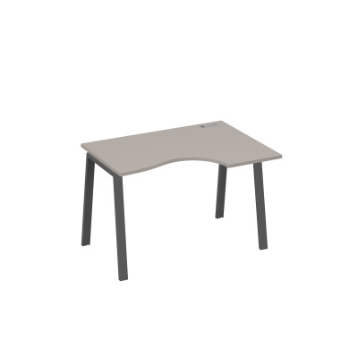 Стол на металлокаркасе TRE правый "Классика" эргономичный мокко премиум / металлокаркас антрацит А4 А3 042 МП