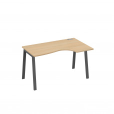 Стол на металлокаркасе TRE эргономичный правый "Классика" натуральный дуб / металлокаркас антрацит А4 А3 044 НД