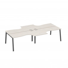 Рабочая станция из столов (4х160) Классика каркас TRE дуб / металлокаркас антрацит А4 А3 182-2 ДШ