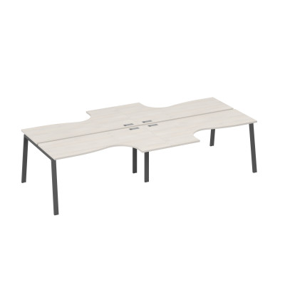 Рабочая станция из столов (4х160) Классика каркас TRE дуб / металлокаркас антрацит А4 А3 182-2 ДШ