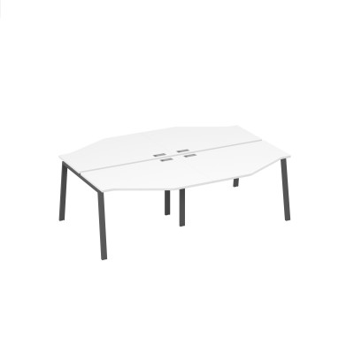 Станция на каркасе TRE столы (4х120) Техно белый премиум / металлокаркас антрацит А4 А3 186-2 БП