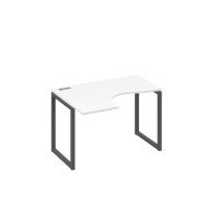 Стол "Классика" на металлокаркасе QUATTRO эргономичный левый белый премиум / металлокаркас антрацит А4 А4 031 БП