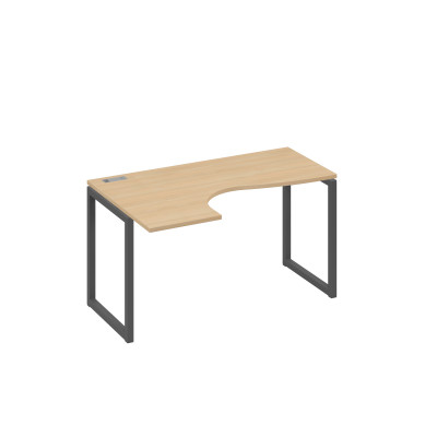 Стол левый "Классика" эргономичный металлокаркас QUATTRO натуральный дуб / металлокаркас антрацит А4 А4 033 НД