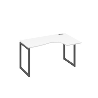 Стол металлокаркас QUATTRO эргономичный правый "Классика" белый премиум / металлокаркас антрацит А4 А4 034 БП