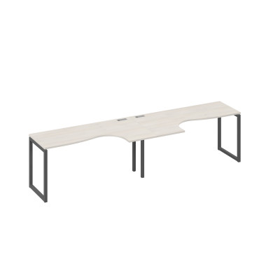 Рабочая станция металлокаркас QUATTRO (2х160) столы Классика дуб / металлокаркас антрацит А4 А4 035-2 ДШ