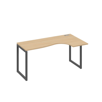 Стол правый "Классика" эргономичный на металлокаркасе QUATTRO натуральный дуб / металлокаркас антрацит А4 А4 036 НД