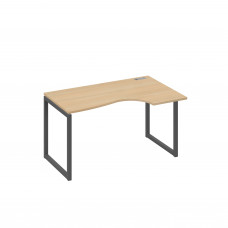 Стол правый "Классика" эргономичный на металлокаркасе QUATTRO натуральный дуб / металлокаркас антрацит А4 А4 044 НД