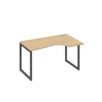 Стол правый "Классика" эргономичный на металлокаркасе QUATTRO натуральный дуб / металлокаркас антрацит А4 А4 044 НД