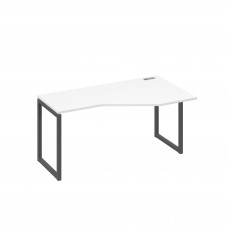 Стол "Техно" металлокаркас QUATTRO эргономичный правый белый премиум / металлокаркас антрацит А4 А4 056 БП