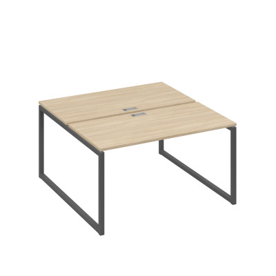 Рабочая станция 2х140 на опорах QUATTRO дуб скандинавский / металлокаркас антрацит А4 А4 174 ДК