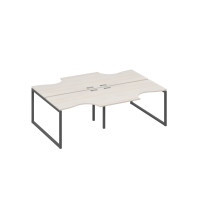 Рабочая станция столы (4х120) Классика опоры QUATTRO дуб / металлокаркас антрацит А4 А4 183-2 ДШ