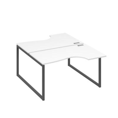 Рабочая станция каркас QUATTRO (2х140) столы Классика белый премиум / металлокаркас антрацит А4 А4 184 БП