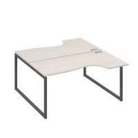 Рабочая станция (2х160) столы Классика опоры QUATTRO дуб / металлокаркас антрацит А4 А4 185 ДШ