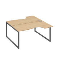 Рабочая станция (2х160) столы Классика опоры QUATTRO натуральный дуб / металлокаркас антрацит А4 А4 185 НД