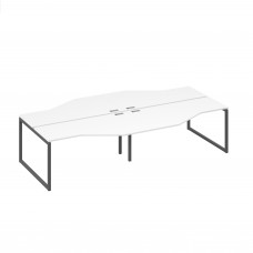 Рабочая станция со столами (4х160) Техно опоры QUATTRO белый премиум / металлокаркас антрацит А4 А4 188-2 БП