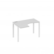 Стол левый эргономичный "Классика" на металлокаркасе UNO серый / металлокаркас белый А4 Б1 031 СЕ
