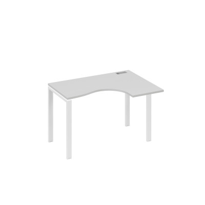 Стол правый "Классика" на металлокаркасе UNO эргономичный серый / металлокаркас белый А4 Б1 032 СЕ