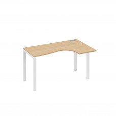 Стол правый "Классика" эргономичный на металлокаркасе UNO натуральный дуб / металлокаркас белый А4 Б1 034 НД