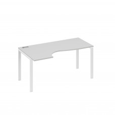 Стол эргономичный левый "Классика" на металлокаркасе UNO серый / металлокаркас белый А4 Б1 045 СЕ