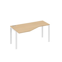 Стол левый "Техно" эргономичный на металлокаркасе UNO натуральный дуб / металлокаркас белый А4 Б1 055 НД