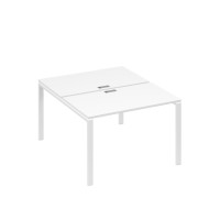 Рабочая станция на металлокаркасе UNO (2х120) белый премиум / металлокаркас белый А4 Б1 173 БП