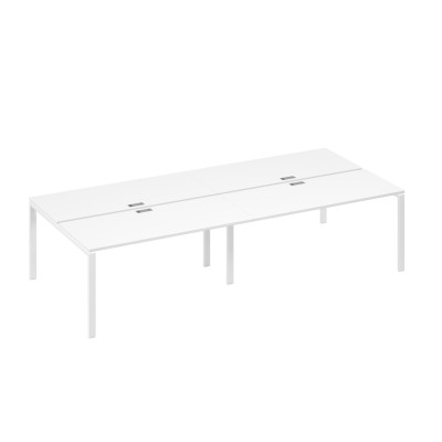 Рабочая станция на металлокаркасе UNO (4х160) белый премиум / металлокаркас белый А4 Б1 175-2 БП