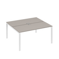 Рабочая станция на металлокаркасе UNO (2х160) мокко премиум / металлокаркас белый А4 Б1 175 МП