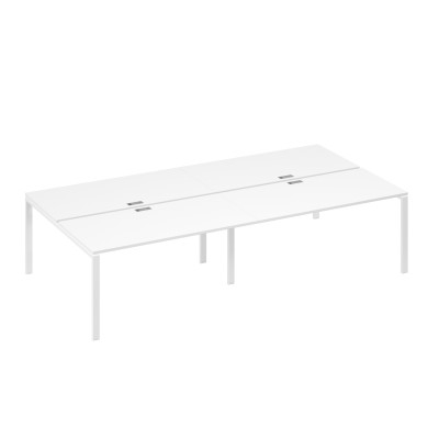 Станция рабочая на металлокаркасе UNO 4х160 белый премиум / металлокаркас белый А4 Б1 178-2 БП