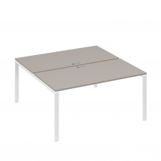 Рабочая станция опоры UNO столы 2х160 мокко премиум / металлокаркас белый А4 Б1 178 МП