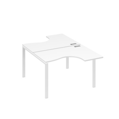 Рабочая станция опоры UNO столы (2х120) Классика белый премиум / металлокаркас белый А4 Б1 180 БП