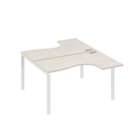 Рабочая станция (2х140) опоры UNO столы Классика дуб / металлокаркас белый А4 Б1 181 ДШ