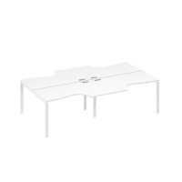 Рабочая станция столы (4х140) на каркасе UNO Классика белый премиум / металлокаркас белый А4 Б1 184-2 БП
