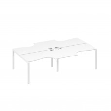 Рабочая станция столы (4х140) на каркасе UNO Классика белый премиум / металлокаркас белый А4 Б1 184-2 БП