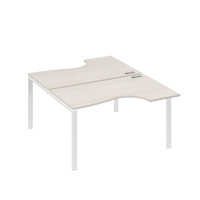 Рабочая станция (2х140) каркас UNO со столами Классика дуб / металлокаркас белый А4 Б1 184 ДШ