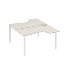 Рабочая станция (2х140) каркас UNO со столами Классика дуб / металлокаркас белый А4 Б1 184 ДШ