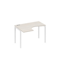 Стол левый "Классика" эргономичный на металлокаркасе DUE дуб / металлокаркас белый А4 Б2 031 ДШ