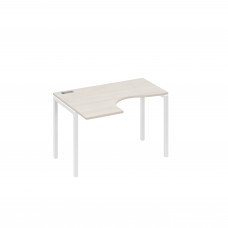 Стол левый "Классика" эргономичный на металлокаркасе DUE дуб / металлокаркас белый А4 Б2 031 ДШ