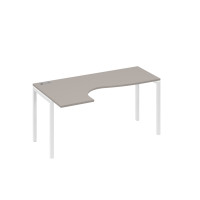 Стол на металлокаркасе DUE эргономичный левый "Классика" мокко премиум / металлокаркас белый А4 Б2 035 МП