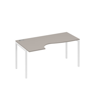 Стол эргономичный левый "Классика" на металлокаркасе DUE мокко премиум / металлокаркас белый А4 Б2 045 МП