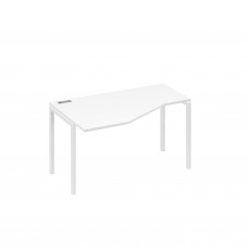 Стол левый "Техно"на металлокаркасе DUE эргономичный белый премиум / металлокаркас белый А4 Б2 053 БП
