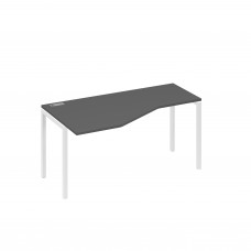 Стол эргономичный левый "Техно"на металлокаркасе DUE антрацит премиум / металлокаркас белый А4 Б2 055 АР