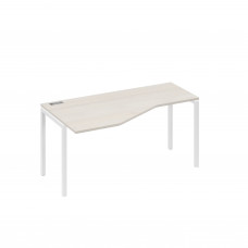 Стол эргономичный левый "Техно"на металлокаркасе DUE дуб / металлокаркас белый А4 Б2 055 ДШ