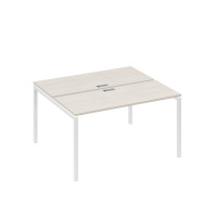 Рабочая станция на опорах DUE (2х140) дуб / металлокаркас белый А4 Б2 171 ДШ