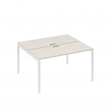 Рабочая станция на опорах DUE (2х140) дуб / металлокаркас белый А4 Б2 171 ДШ