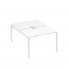 Рабочая станция (2х120) на каркасе DUE белый премиум / металлокаркас белый А4 Б2 176 БП