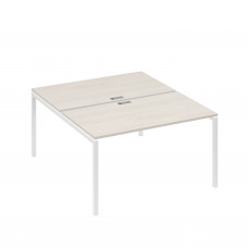 Рабочая станция 2х140 с металлокаркасом DUE дуб / металлокаркас белый А4 Б2 177 ДШ